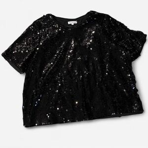 Black sequined top